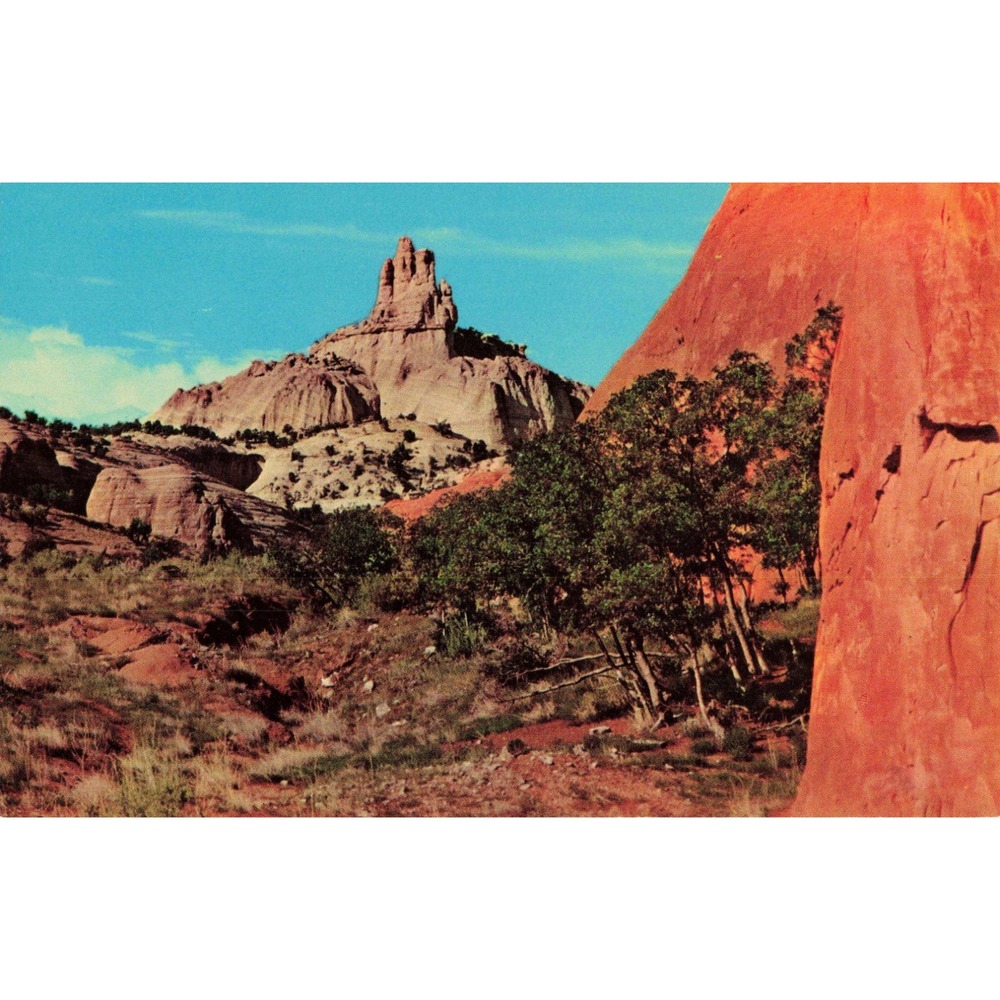 Vintage Navajo Church Rock Gallup New Mexico Route 66 Postcard K-462